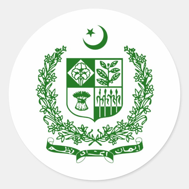 Sticker Rond Armoiries du Pakistan (Devant)