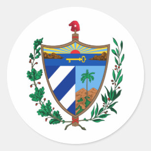 Sticker Rond Armoiries du pays Cuba symbole emblème drapeau