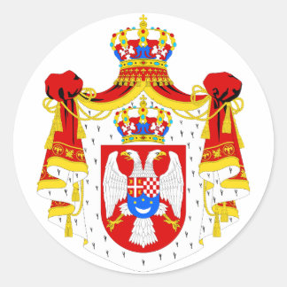 Sticker Rond Armoiries du Royaume de Yougoslavie Symbole offici