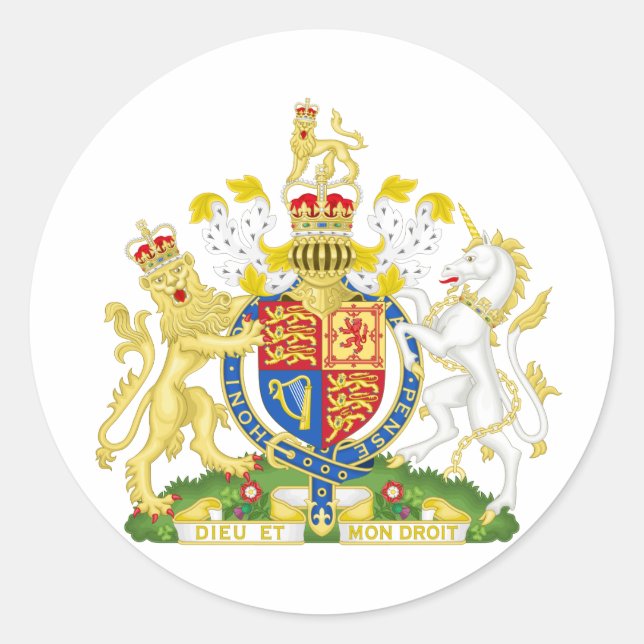 Sticker Rond Armoiries du Royaume-Uni GB (Devant)