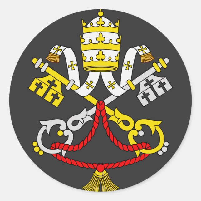 Sticker Rond Armoiries du Vatican (Devant)