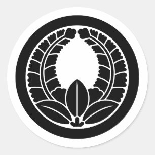 Sticker Rond [Armoiries familiales] Glycine montante avec cercl