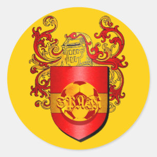 Sticker Rond Armoiries Football de football espagnol classique