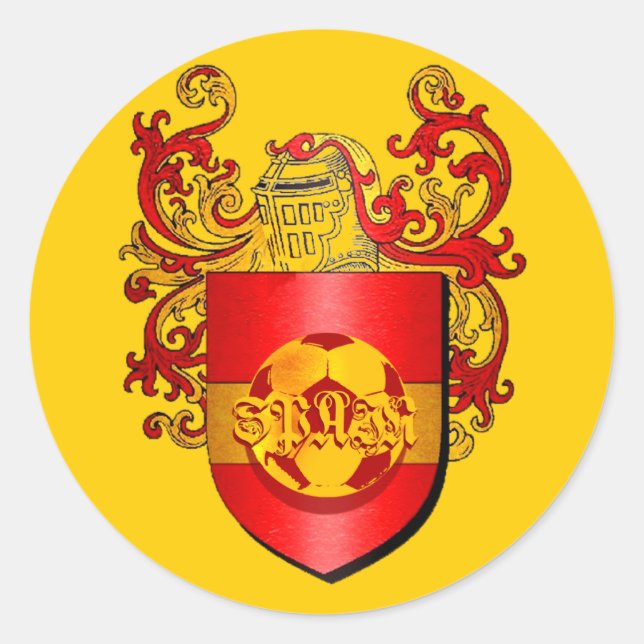Sticker Rond Armoiries Football de football espagnol classique (Devant)