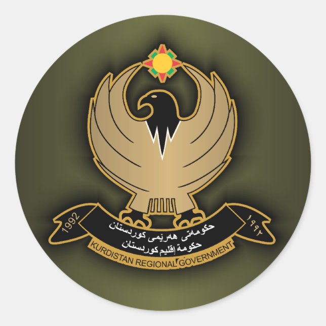 Sticker Rond Armoiries kurdes (Devant)