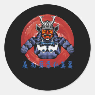 Sticker Rond Armoiries rétro Samurai - Parfait Samurai Design