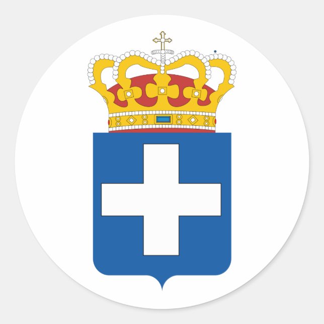 Sticker Rond Armoiries royales grecques, Grèce (Devant)