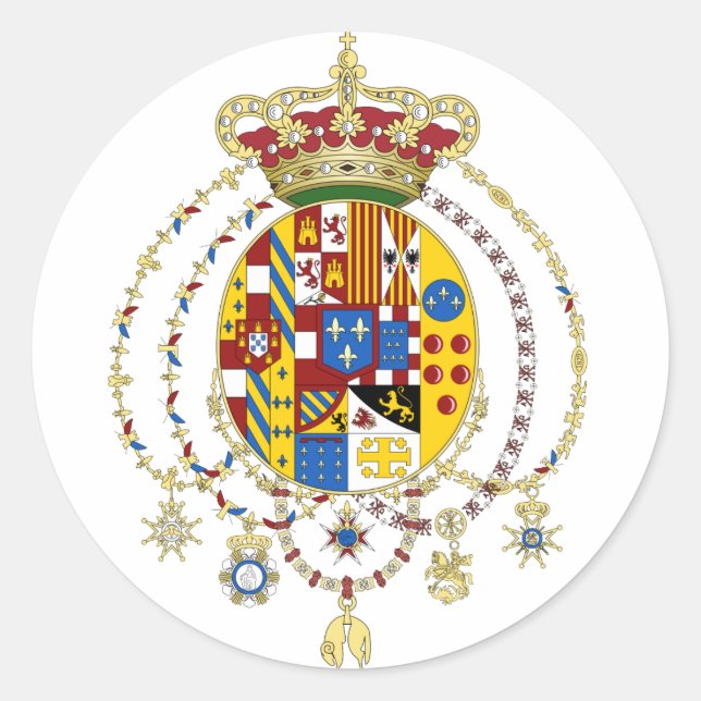 Sticker Rond Armoiries royaume de deux sicilies Officiel Italie (Devant)
