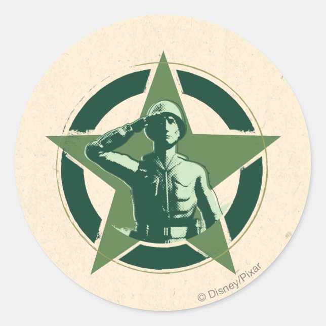 Sticker Rond Army Serge Salutes (Devant)