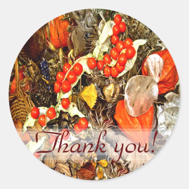 Sticker Rond ARRANGEMENT D'AUTOMNE ~ Scellants/autocollants d'e (Devant)