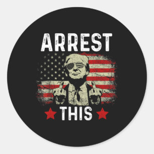 Sticker Rond Arrestation de Trump 2024 Condamné Felon Trump Arr