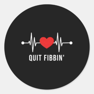 Sticker Rond Arrêter Fibbin Infirmière Médicale de fibrillation