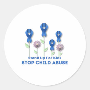 Sticker Rond Arrêter la maltraitance infantile