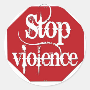 Sticker Rond Arrêter la violence