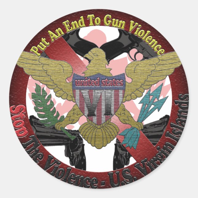 Sticker Rond Arrêter la violence (Devant)