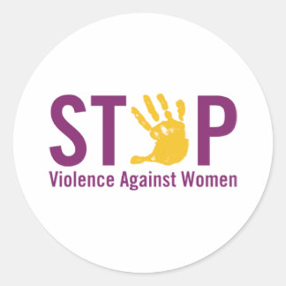 Sticker Rond Arrêter la violence contre les femmes