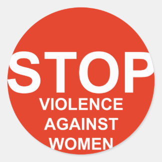 Sticker Rond Arrêter la violence contre les femmes