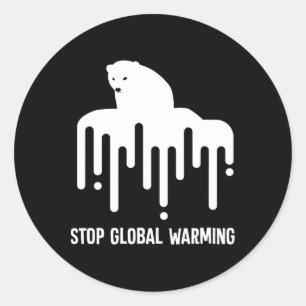 Sticker Rond Arrêter le réchauffement climatique réchauffement 