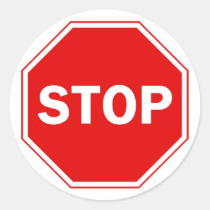 Sticker Rond Arrêter le signe
