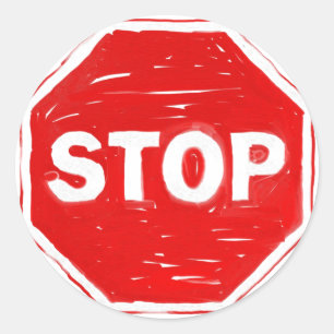 Sticker Rond Arrêter le signe