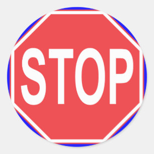 STICKER ROND ARRÊTER LE SIGNE
