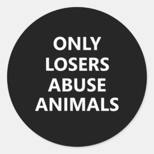 Sticker Rond Arrêter les abus contre la cruauté envers les anim