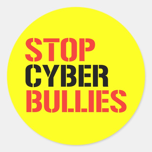 STICKER ROND ARRÊTER LES BULLES CYBER (Devant)