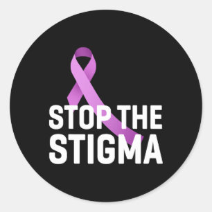 Sticker Rond Arrêter Stigma End Addiction Purple Ribbon Award