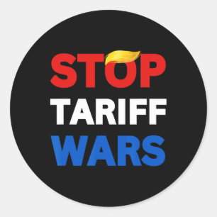 Sticker Rond Arrêter Trump Arrêter les guerres commerciales Arr
