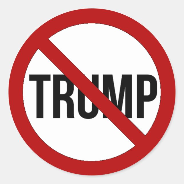 Sticker Rond Arrêtez Donald Trump anti-Trump 2016 (Devant)