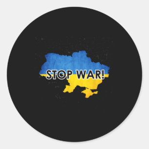 Sticker Rond Arrêtez la guerre en Ukraine Soutenez les Ukrainie