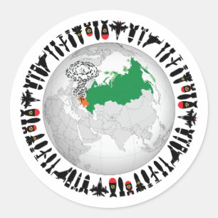 Sticker Rond Arrêtez la guerre. Faire un monde pacifique pour m