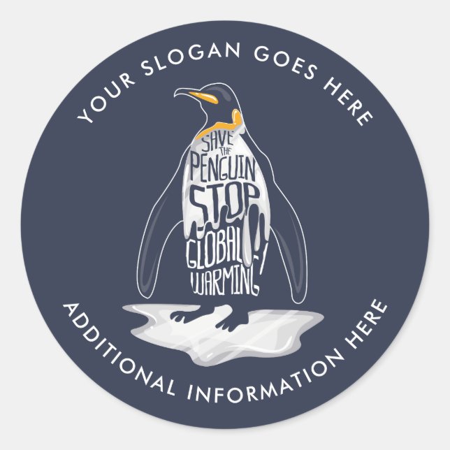 Sticker Rond Arrêtez le Réchauffement climatique Sauvez le Jour (Devant)