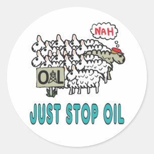 Sticker Rond Arrêtez l'huile