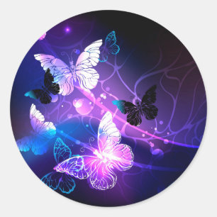 Sticker Rond Arrière - plan avec papillons de nuit