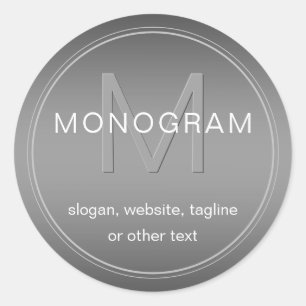 Sticker Rond Arrière - plan couleur et monogramme modifiables