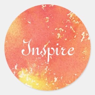 Sticker Rond arrière - plan d'aquarelle peint à la main Abstrai