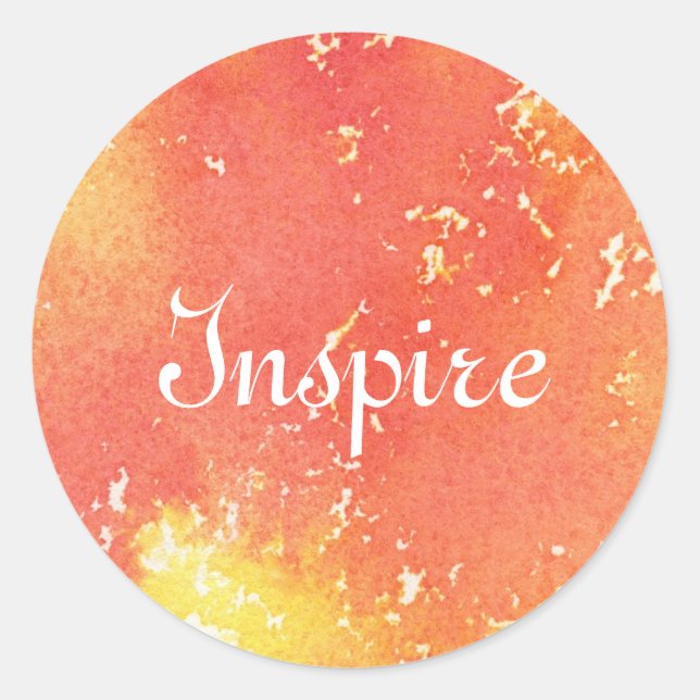 Sticker Rond arrière - plan d'aquarelle peint à la main Abstrai (Devant)