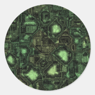 Sticker Rond Arrière - plan de circuit informatique