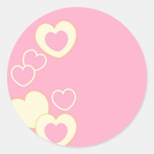Sticker rond Arrière - plan de coeur rose