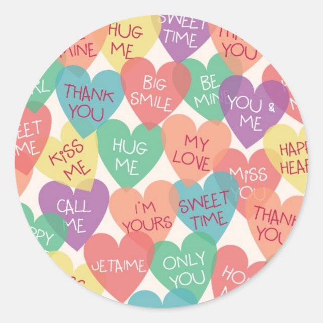 Sticker Rond Arrière - plan de forme d'amour (Devant)