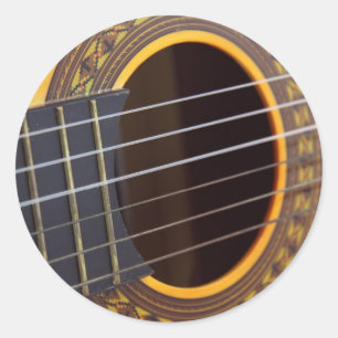Sticker Rond Arrière - plan de guitare acoustique