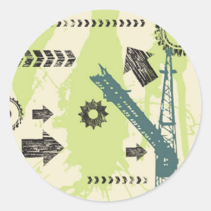 Sticker Rond Arrière - plan de pointe abstrait