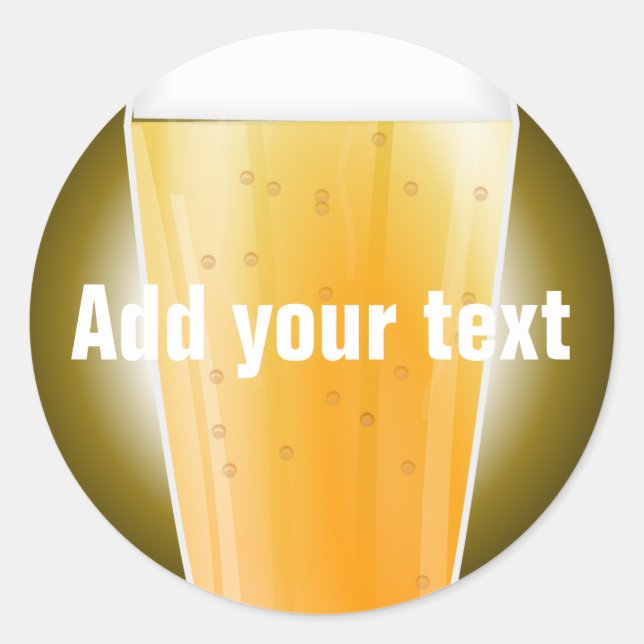 Sticker Rond Arrière - plan de verre de bière pour texte person (Devant)