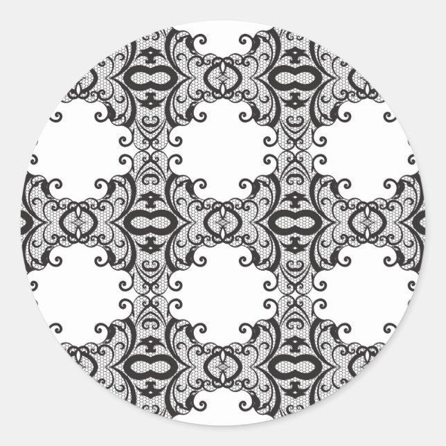 Sticker Rond Arrière - plan dentelle 2 (Devant)