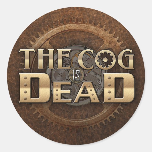 Sticker Rond Arrière - plan en cuir du logo (Devant)