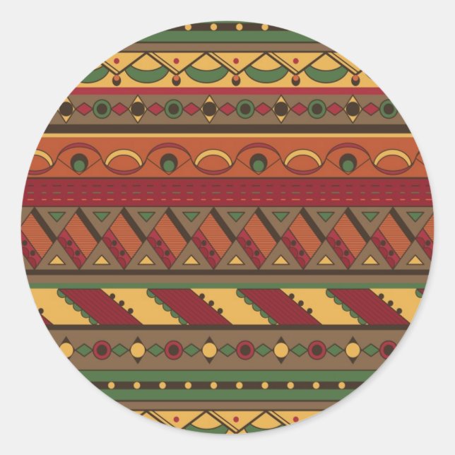 Sticker Rond Arrière - plan ethnique (Devant)