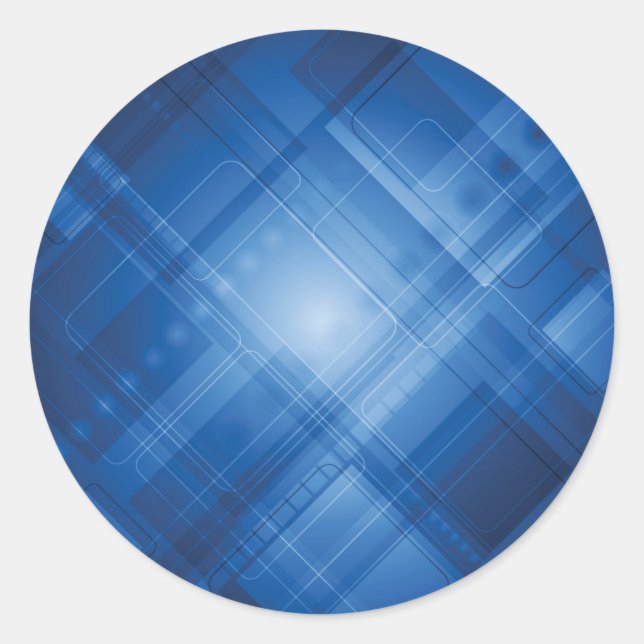 Sticker Rond Arrière - plan hi-tech bleu foncé (Devant)