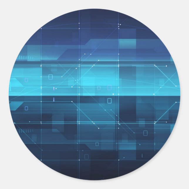 Sticker Rond Arrière - plan numérique haute technologie (Devant)