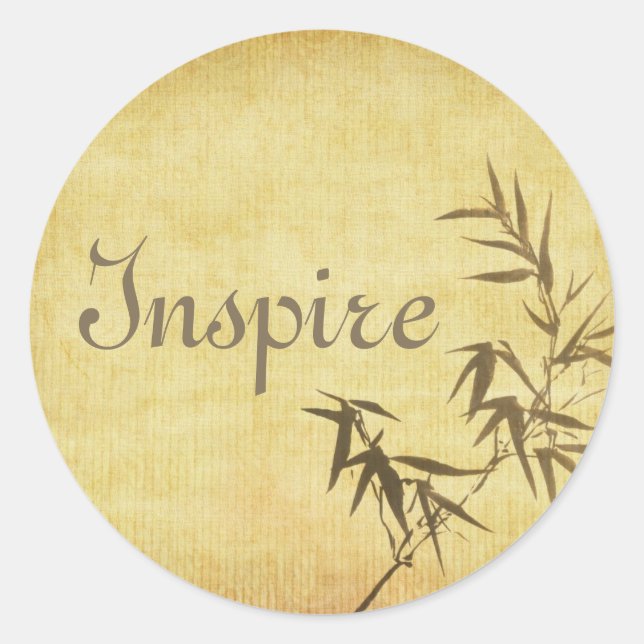 Sticker Rond Arrière - plan papier bambou Grunge (Devant)